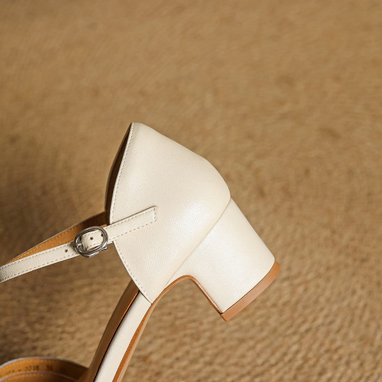 Clothilde Ravenspark | Woven Genuine Leather Block Heel Pumps