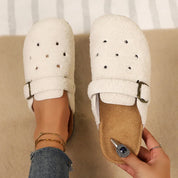 Elspeth Duvernay | Fleece Clog Slippers with Cork Sole