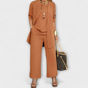 Lavinia Montcourt | Grey Three-Piece Cardigan Set for Women