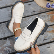 Mariette Coldwell | Tan Suede Platform Loafers for Women