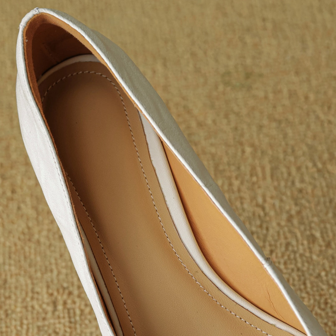 Rosanne Castellfort | Burgundy Leather Pointed-Toe Heels with Gold Rose Detail