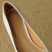 Rosanne Castellfort | Burgundy Leather Pointed-Toe Heels with Gold Rose Detail