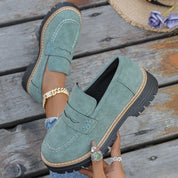 Mariette Coldwell | Tan Suede Platform Loafers for Women