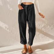 Marguerite Fonclaire | High-Waist Corduroy Trousers in Mustard Yellow