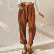 Marguerite Fonclaire | High-Waist Corduroy Trousers in Mustard Yellow