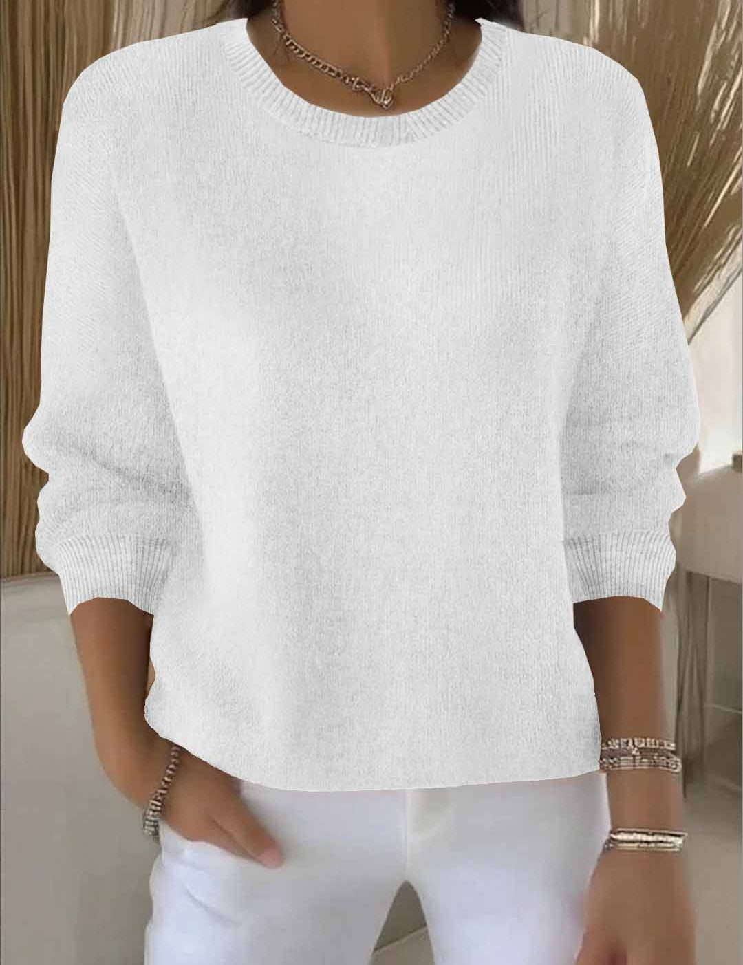 Eleanore Whitcastle | Yellow Crew Neck Knit Sweater