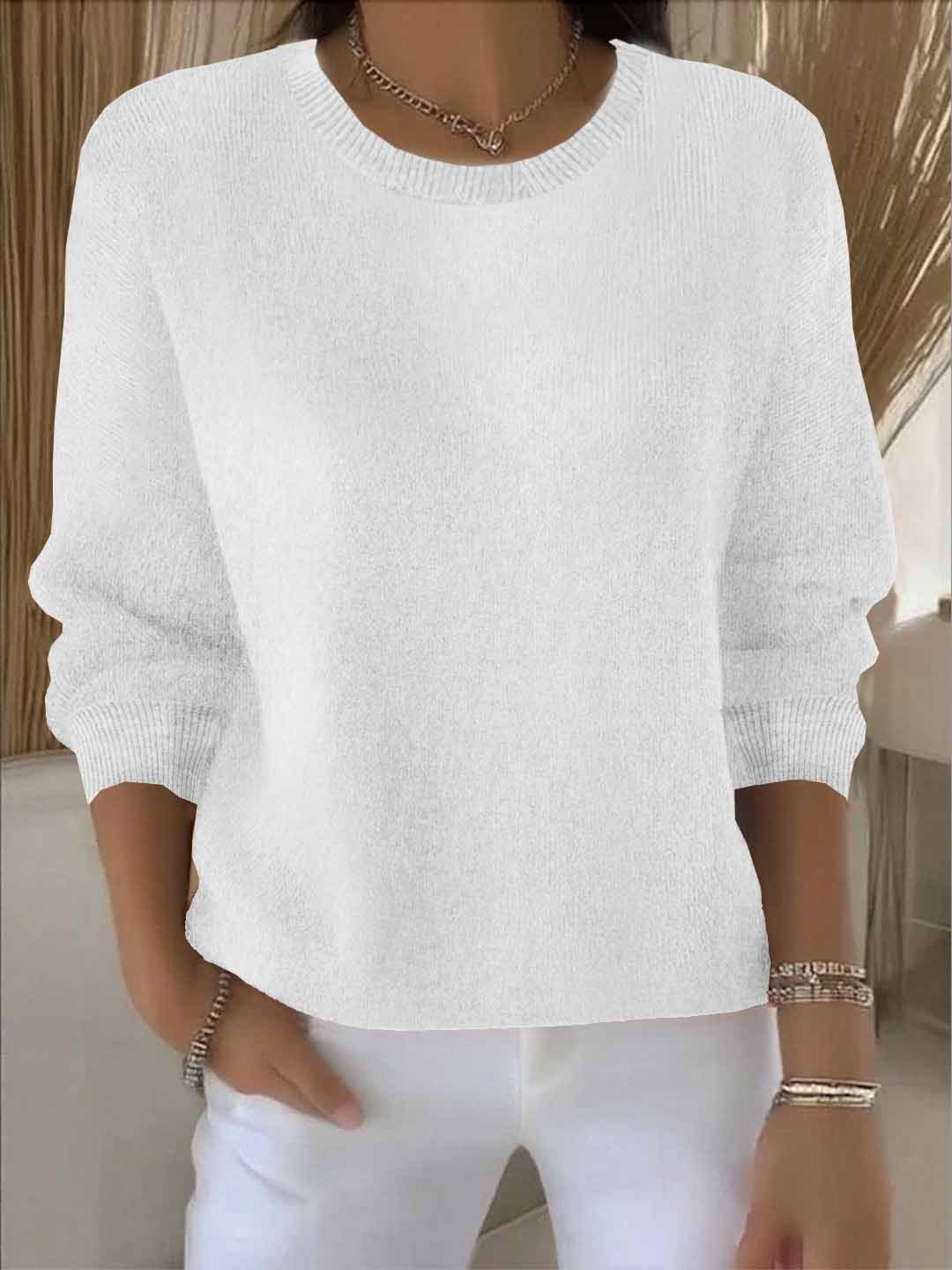 Eleanore Whitcastle | Yellow Crew Neck Knit Sweater