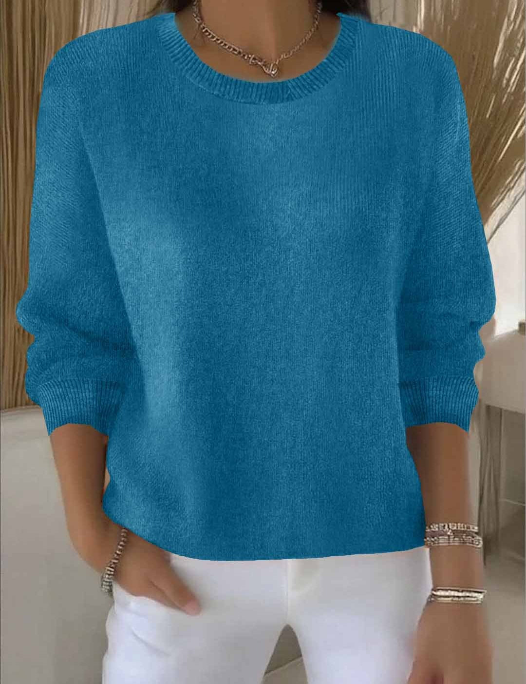 Eleanore Whitcastle | Yellow Crew Neck Knit Sweater