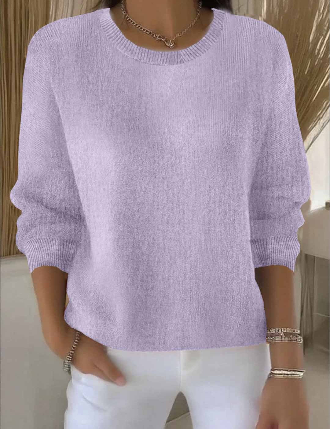Eleanore Whitcastle | Yellow Crew Neck Knit Sweater