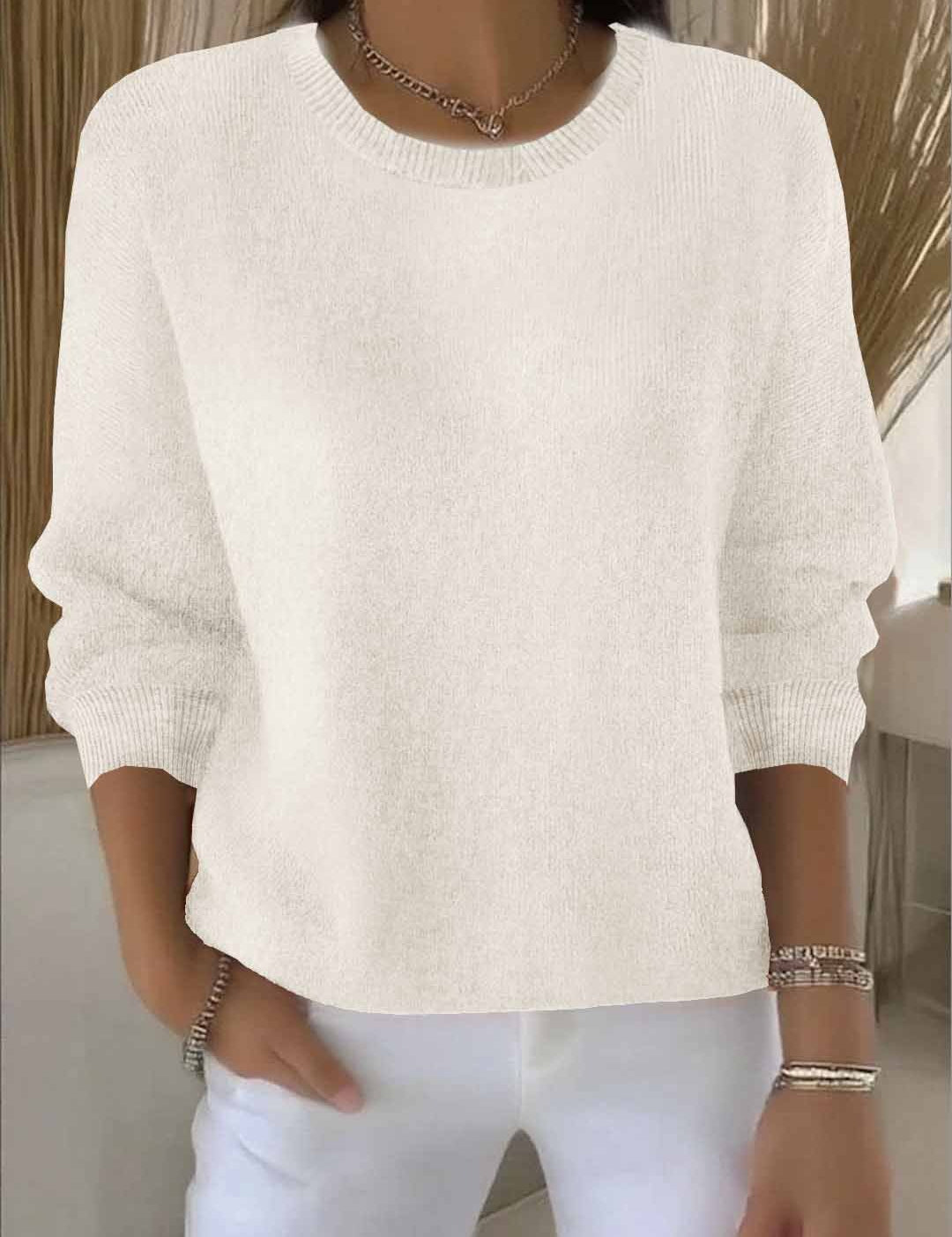 Eleanore Whitcastle | Yellow Crew Neck Knit Sweater