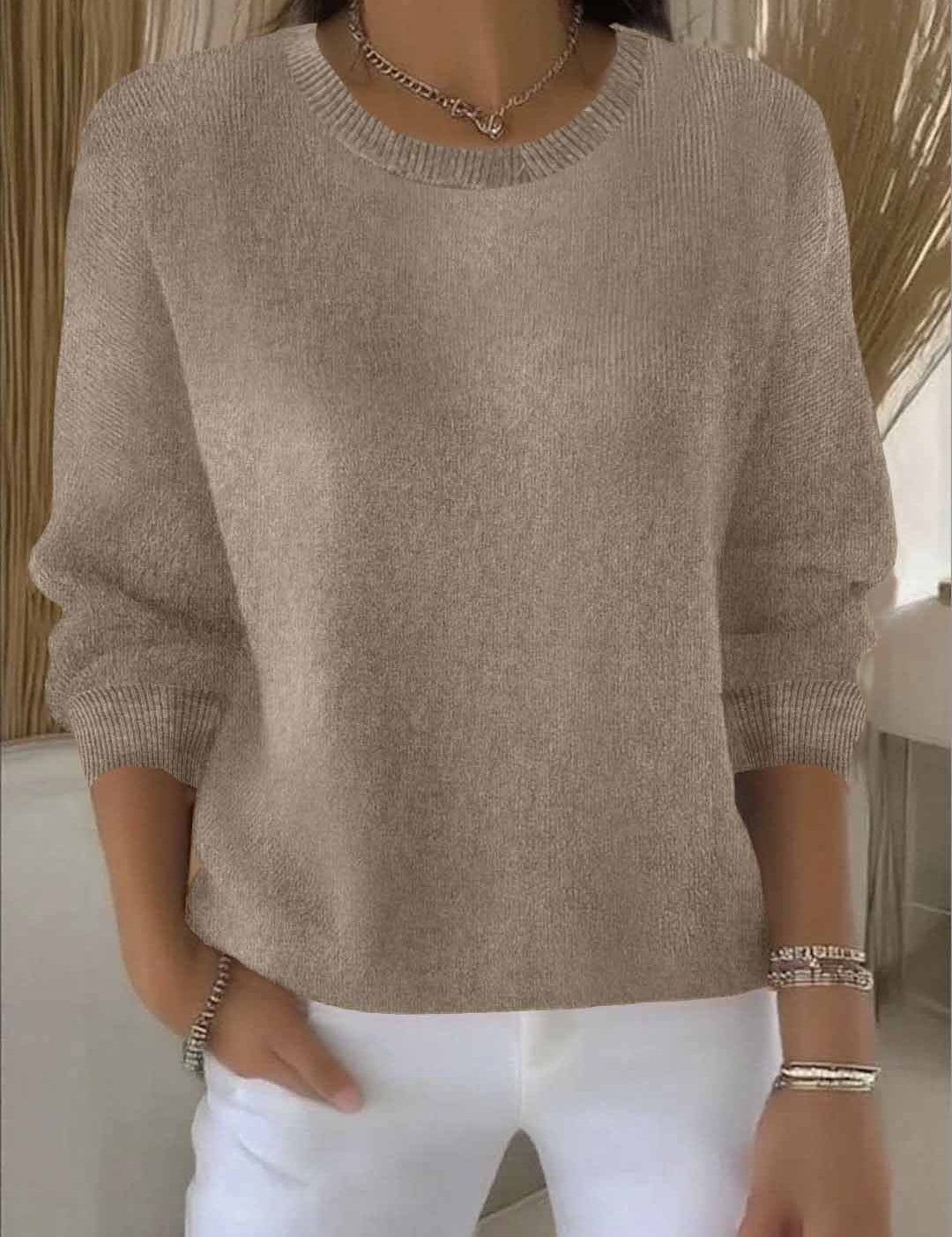 Eleanore Whitcastle | Yellow Crew Neck Knit Sweater