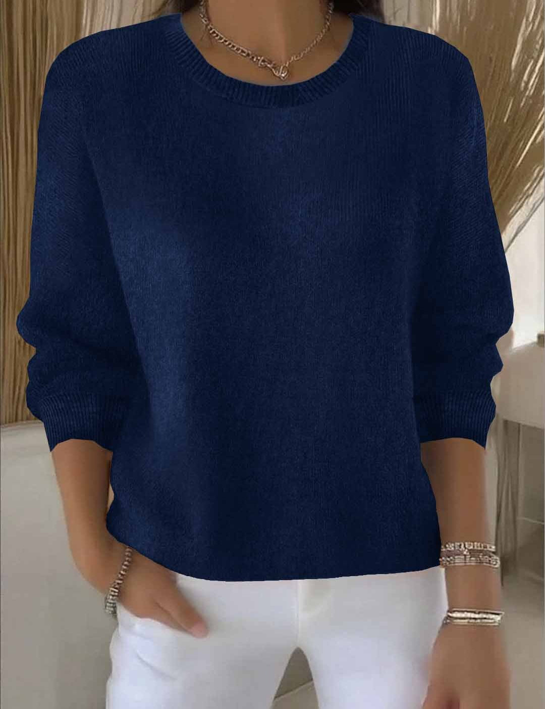 Eleanore Whitcastle | Yellow Crew Neck Knit Sweater