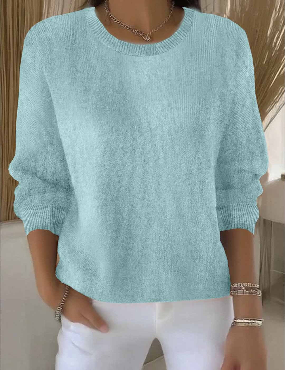 Eleanore Whitcastle | Yellow Crew Neck Knit Sweater