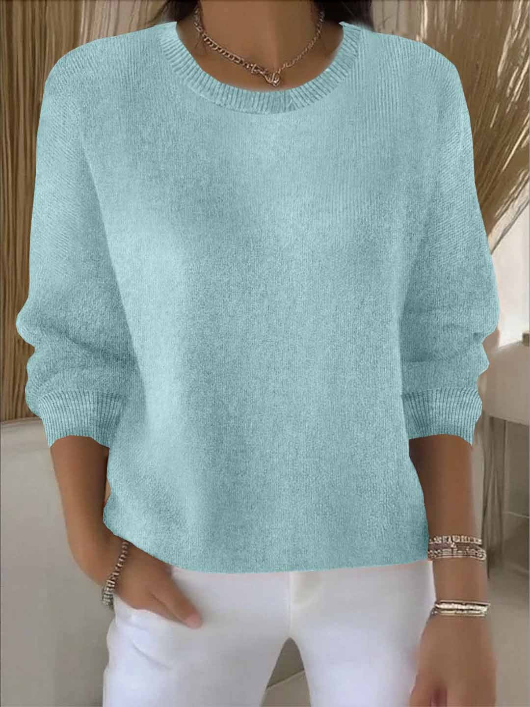 Eleanore Whitcastle | Yellow Crew Neck Knit Sweater