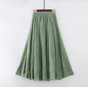 Isabeau Thornecroft | Flowing Cotton Linen Maxi Skirt in Beige