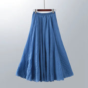 Isabeau Thornecroft | Flowing Cotton Linen Maxi Skirt in Beige