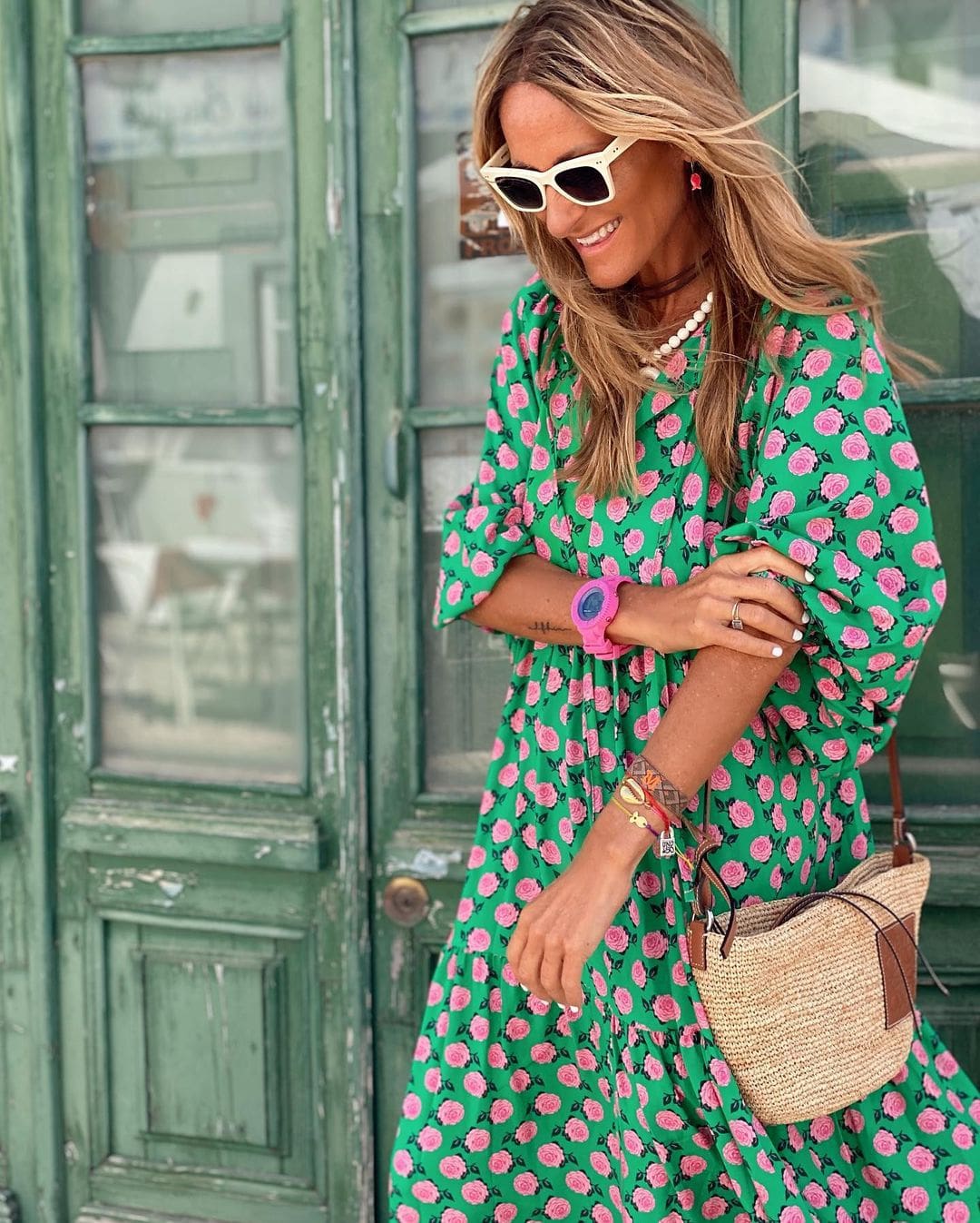 Clemency Devonshire | Green Floral Print Maxi Dress