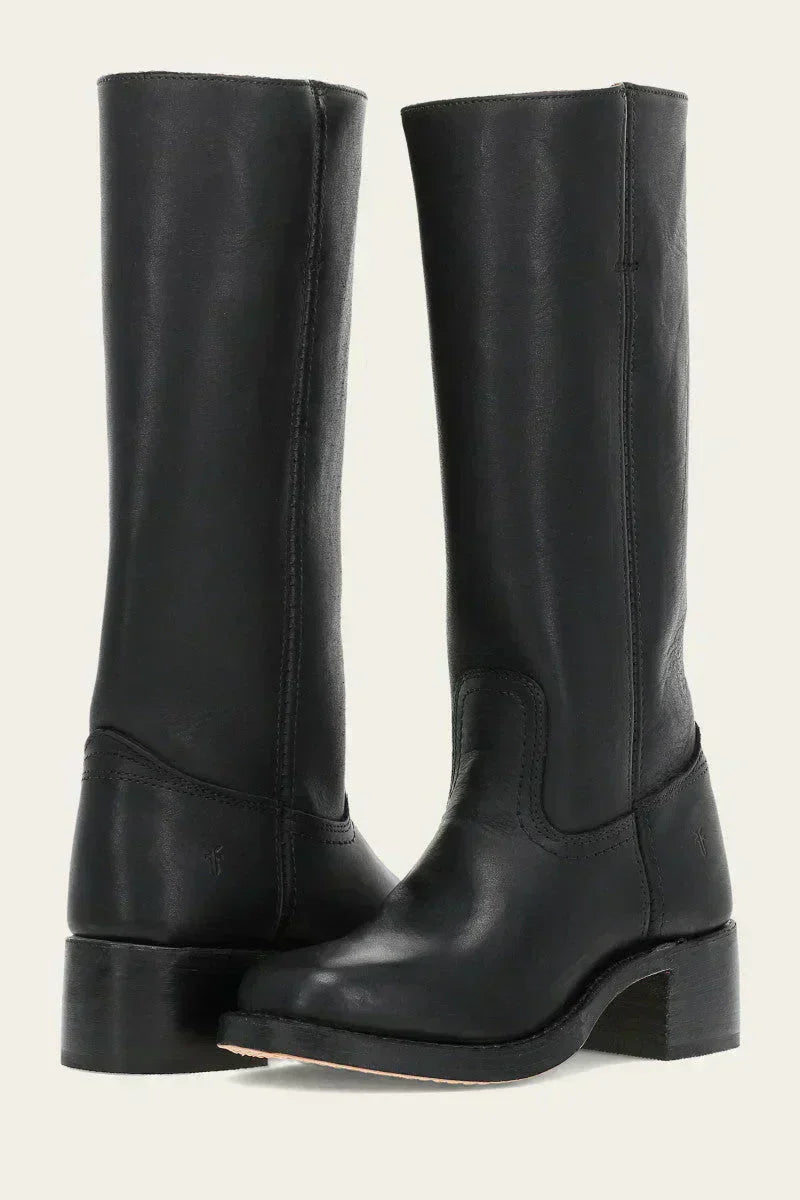 Estelle Vanthorpe | Dark Brown Knee-High Leather Boots Slim Fit