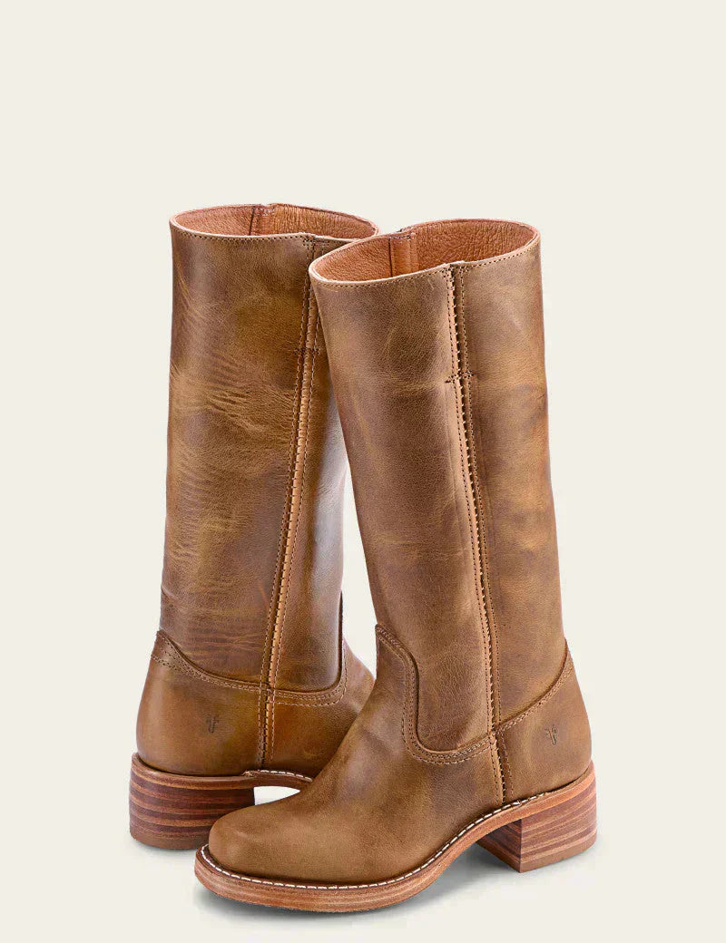 Estelle Vanthorpe | Dark Brown Knee-High Leather Boots Slim Fit
