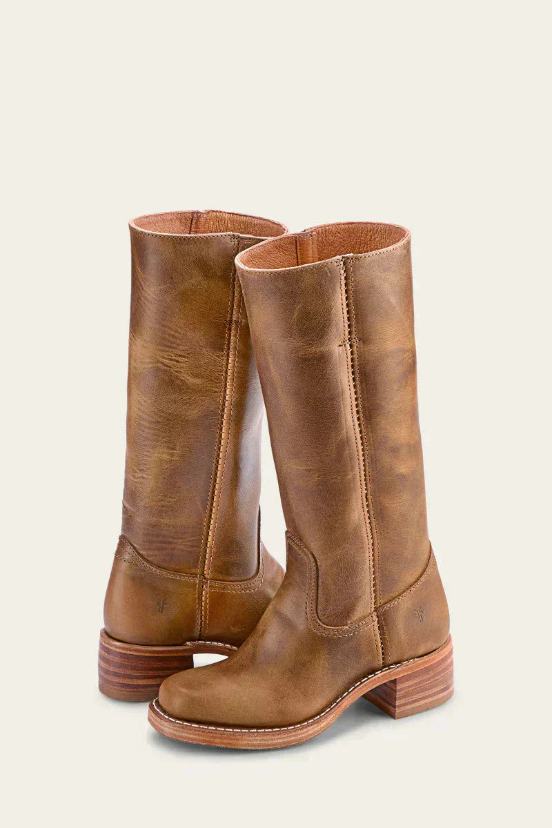 Estelle Vanthorpe | Dark Brown Knee-High Leather Boots Slim Fit