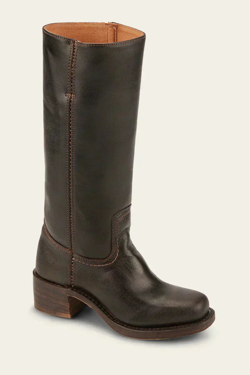 Estelle Vanthorpe | Dark Brown Knee-High Leather Boots Slim Fit