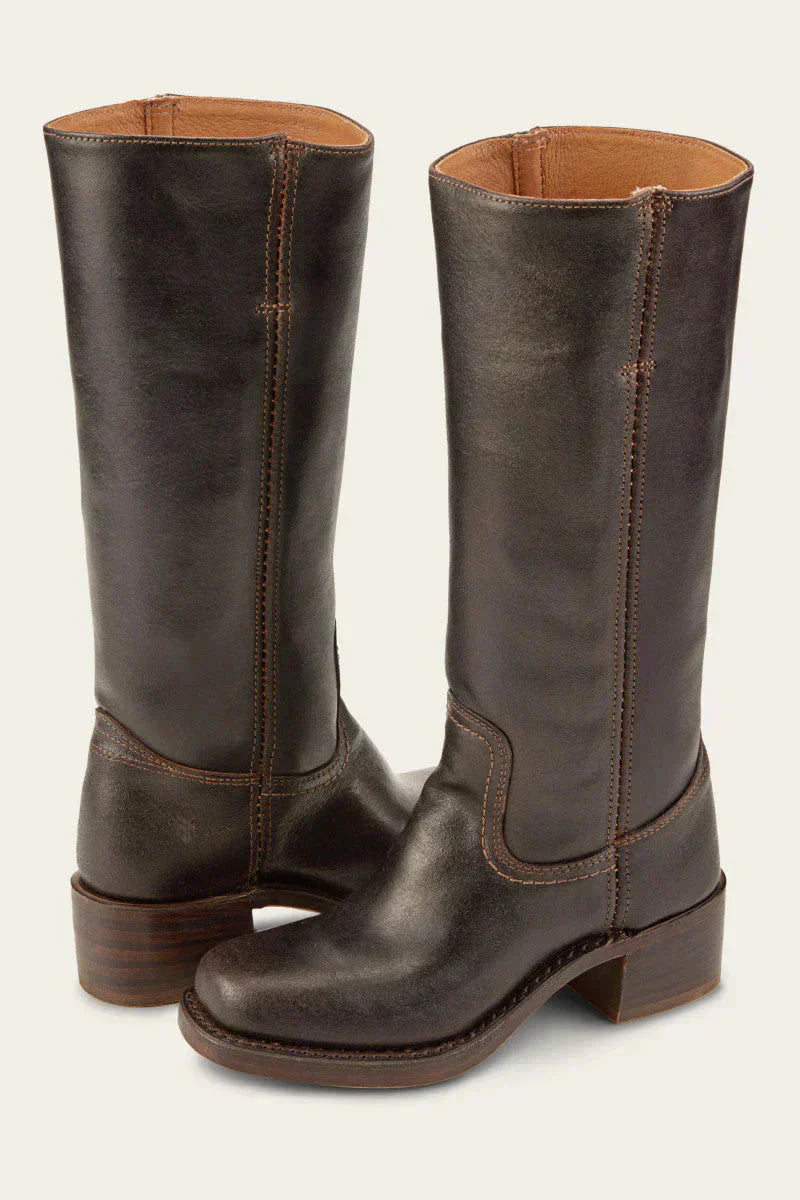 Estelle Vanthorpe | Dark Brown Knee-High Leather Boots Slim Fit