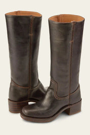 Estelle Vanthorpe | Dark Brown Knee-High Leather Boots Slim Fit