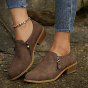 Thérèse Beaumont | Orthopedic Zip-Up Suede Ankle Boots