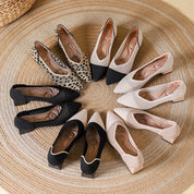 Lysette Carmichael | Leopard Print Knit Block Heel Pumps