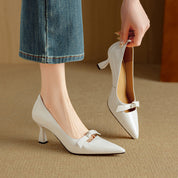 Eloise Branwell | Blush Patent Bow Detail Kitten Heel Pump