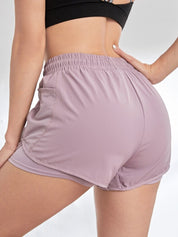 Frederica Lansdowne | Black 2-in-1 Mesh Athletic Shorts with Phone Pocket