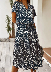 Sylvaine Fontecrois | Spotted Print Button-Down Midi Dress