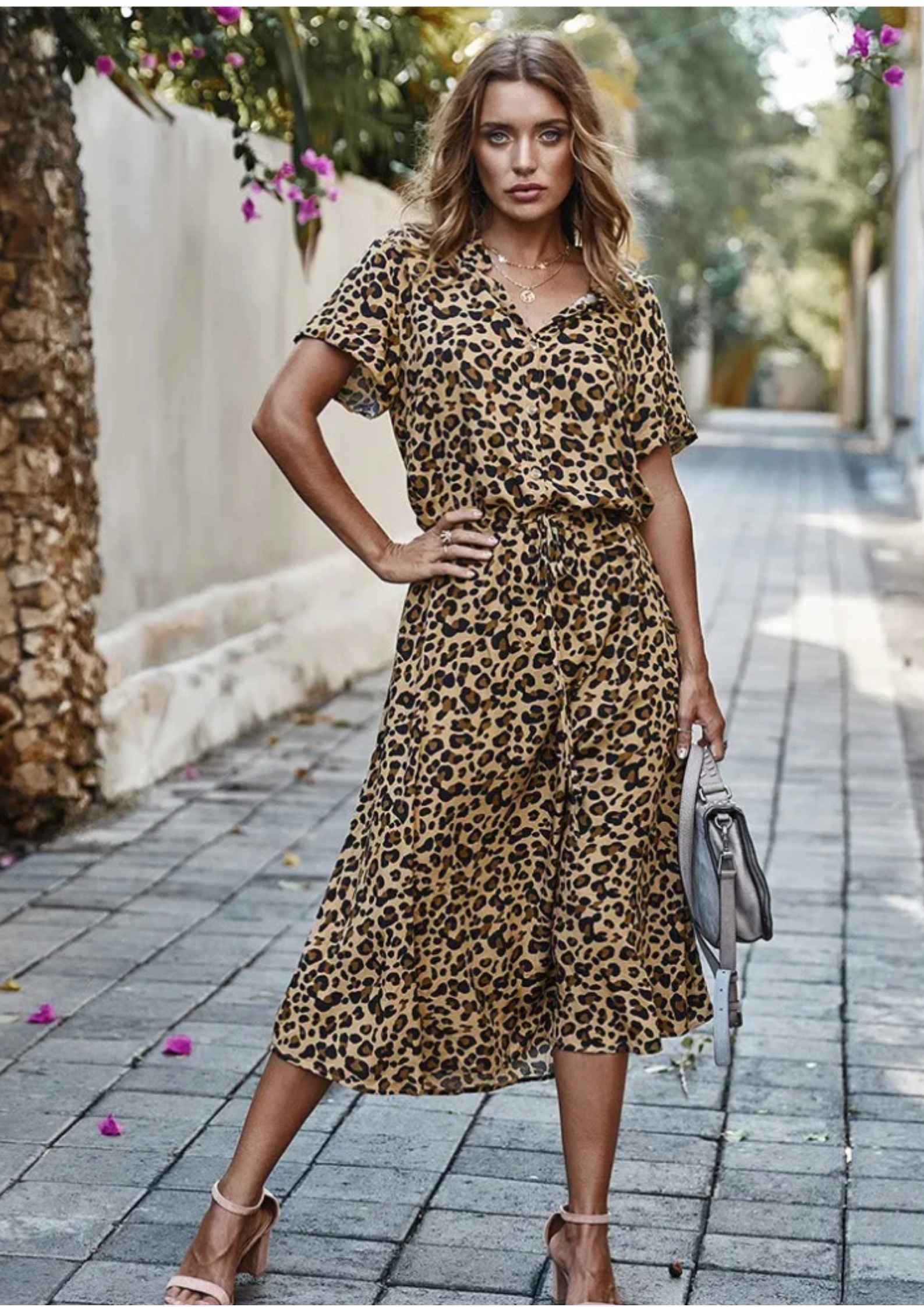 Sylvaine Fontecrois | Spotted Print Button-Down Midi Dress