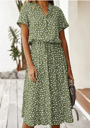 Sylvaine Fontecrois | Spotted Print Button-Down Midi Dress