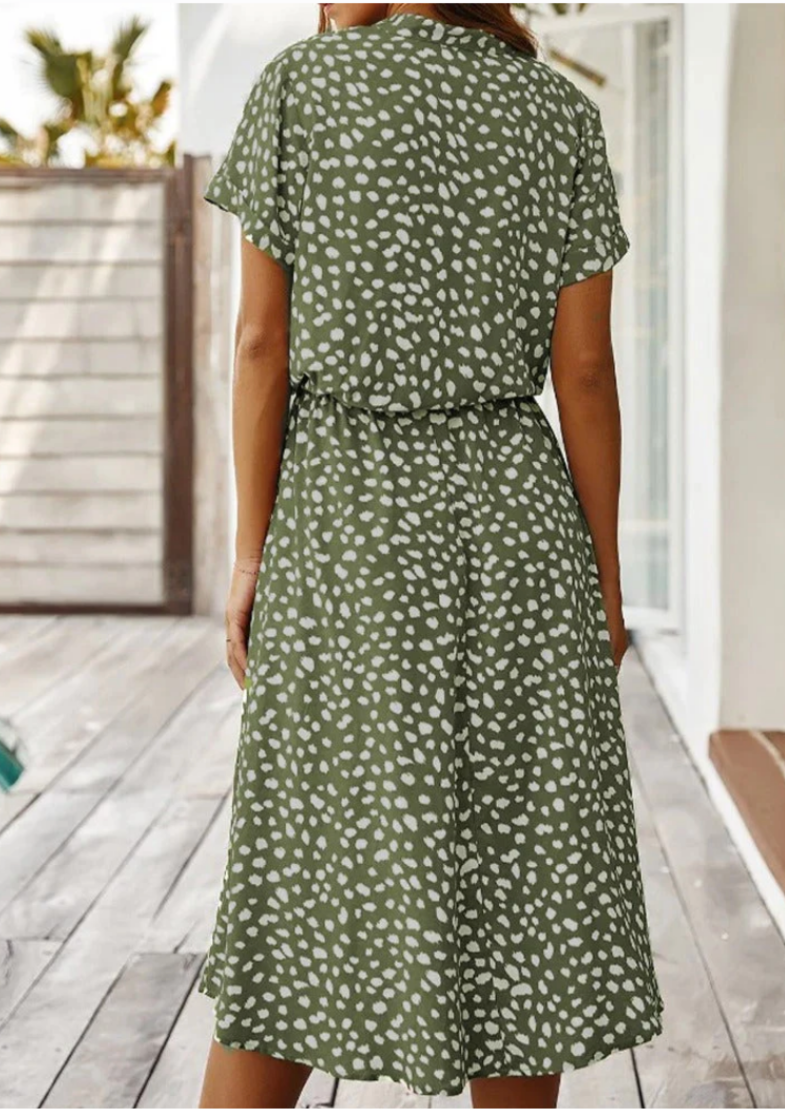 Sylvaine Fontecrois | Spotted Print Button-Down Midi Dress