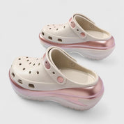 Séraphine Lacombe | Platform Clog Sandals in Rose Gold & Cream