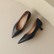 Eloise Fontbriand | Nude Pointed Toe Kitten Heel Pumps