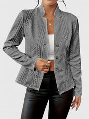 Christelle Ravenscroft | Elegant Pink Cable-Texture Blazer