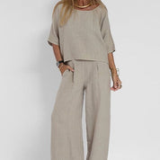 Mariette Vossenburg | Relaxed Linen Two-Piece Set in Beige