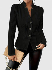 Christelle Ravenscroft | Elegant Pink Cable-Texture Blazer
