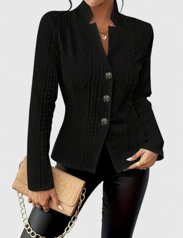 Christelle Ravenscroft | Elegant Pink Cable-Texture Blazer