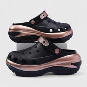 Séraphine Lacombe | Platform Clog Sandals in Rose Gold & Cream