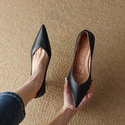 Eloise Fontbriand | Nude Pointed Toe Kitten Heel Pumps