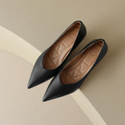 Eloise Fontbriand | Nude Pointed Toe Kitten Heel Pumps