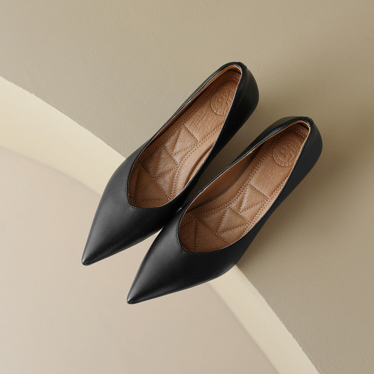 Eloise Fontbriand | Nude Pointed Toe Kitten Heel Pumps