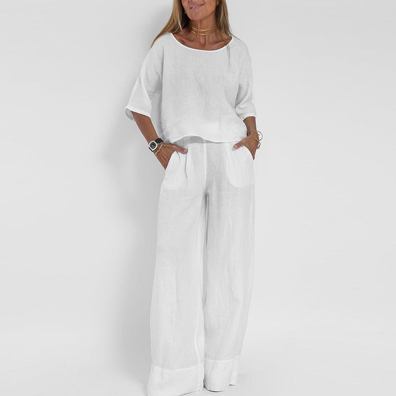 Mariette Vossenburg | Relaxed Linen Two-Piece Set in Beige