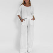 Mariette Vossenburg | Relaxed Linen Two-Piece Set in Beige