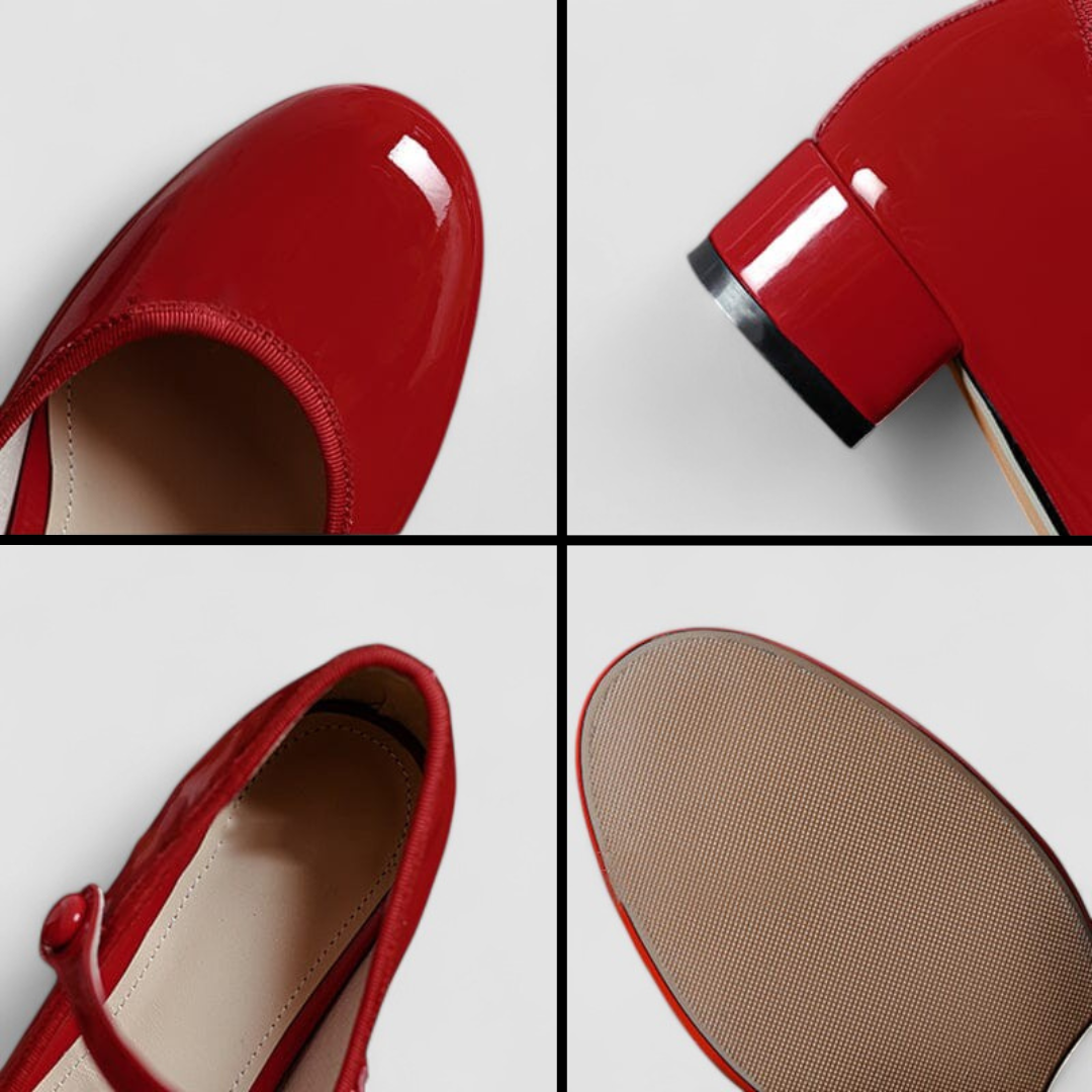 Celestine Fairfax | Black Patent Mary Jane Block Heel