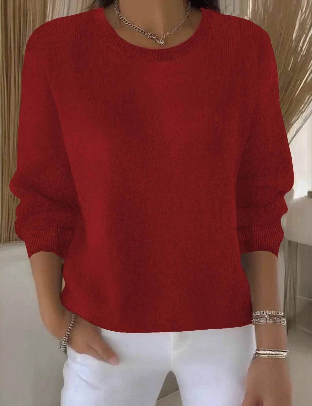Eleanore Whitcastle | Yellow Crew Neck Knit Sweater