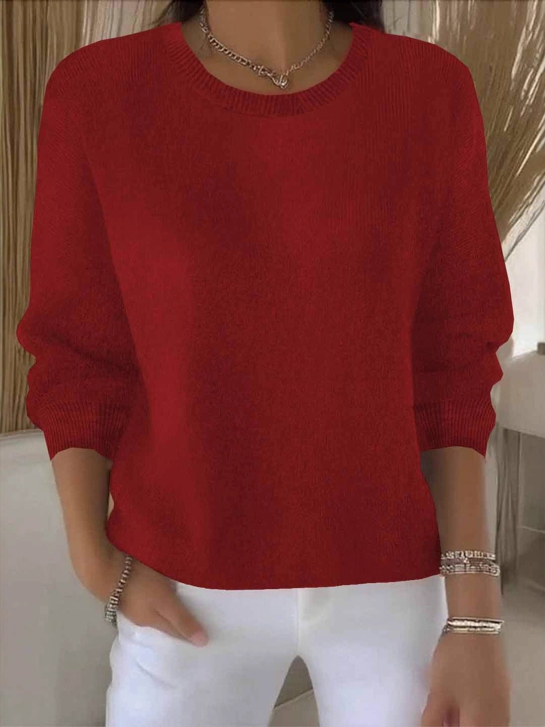 Eleanore Whitcastle | Yellow Crew Neck Knit Sweater